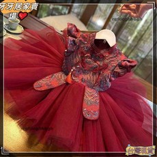 促銷新品 週歲女兒童禮服唐裝夏中式秋冬生日新年服抓周公主裙漢服女童旗袍