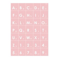 핑크 ABCD 알파벳 벽보 유아 포스터 A2