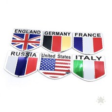 국기 디자인 차량 장식 스티커 프랑스 미국 영국 국가 엠블럼 메탈 레터링 외장, 상세페이지 참조, 차량엠블럼 프랑스