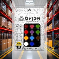 페이스페인팅물감12색 응원도구 파티메이크업용 학교축제용 페이스컬러세트 이벤트메이크업 행사용페인팅