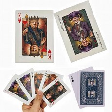 FREE SHIP DEAL 2026 트럼프 패밀리 포커 플레잉 카드 트럼프 멜라니아 트럼프 주니어 바이든 조커 재미있는 트럼프 포커 카드 포함, 화이트-블루