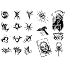 에테르넬 반영구 헤나 타투 스티커, 1개, 세트 A1 ( 2장세트 )