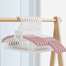 아카시아봉봉 아동용 4단계 길이조절 만능 논슬립 옷걸이, 핑크, 15개