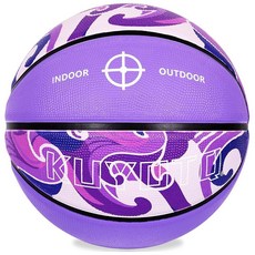 KUYOTQ 공식 사이즈 7 농구 74.9cm29.5인치 그린 웨이브 두꺼운 고무 실내 실외 남성용 게임 플레이용수축 [호환], KUYOTQ 어린이 유아 사이즈 4 64.8cm25.5, 퍼플 웨이브 두꺼운 고무