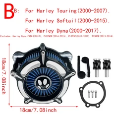 RSD 오토바이 CNC 터빈 공기 청정기 필터 흡입구 할리 스포츠스터 다이나 소프테일 투어링 스트리트 글라이, 03 Blue Filter B