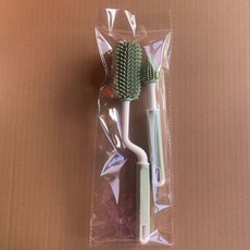 矽膠奶瓶刷 寶寶奶嘴刷 吸管刷, 牛油果绿奶瓶刷奶嘴刷2件套 透明opp袋装（无印刷任何信息）