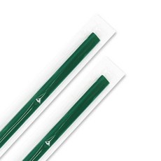 스트로 7mm 28cm 개별포장 녹색 그린 일자 빨대, 1개, 500개입