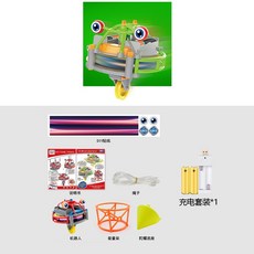 외줄타기 장난감 균형잡기 외발 팽이 줄타기 로봇 무한회전 팽이 장식 데스크테리어, 텀블러외발자전거(녹색)+충전세트x1