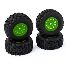 RC 타이어 및 휠 세트 클로 허브 Arrma 1/14 모하비 그롬용 (그린), 초록색
