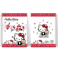 【台灣製】A4不反光資料夾 活頁樂譜夾 文件夾 琴譜 樂譜 三麗鷗, 1個, Hello Kitty(紅白), 紅白