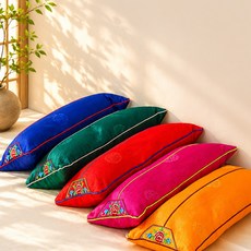 전통 한실 양단자수 메밀쪽베개 할머니베개 부모님 효도선물, 1개, 청록