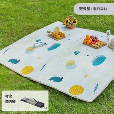 CP 臺灣發貨 野餐地墊 加大加厚防水抗污 可圍坐6至8人 附收納袋, 春日森林,180cm*200cm*0.5cm