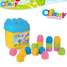 clemmy 桶裝軟積木 無毒粉色20pcs 馬卡龍色系, 1個, 粉色