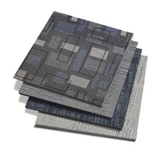 ELSECHO 카펫 무늬 모방 자착식 바닥재 가정용 사무실용 자착 바닥시트 600*600mm두께1.6mm, 16개, DTDBA01