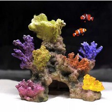 수족관 조경 장식 검정 빨강 해양 생물 테마 수중 세계 인테리어 소품, 1개