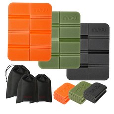 와고 휴대용 등산 방석 3개 친환경 초경량 1인용 미니 한강 축제 엉덩이방석, 오렌지 카키 블랙