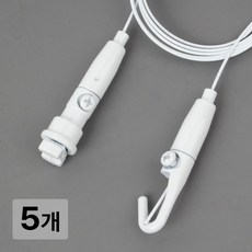 [철물인] 액자걸이 강력원터치 소 5kg용 화이트 - 간편레일 천장용, 5개, 와이어1미터-화이트