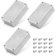 QWORK 125B/1590N1 알루미늄 스톰프 박스 인클로저 122 x 66 39.5 mm 나사 고무 매트가 있는 미완성 DIY 기타 페달 케이스 3개
