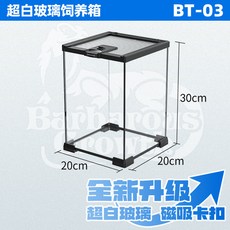 곤충 사육통 파충류 유리 비바리움 곤충보관함 도마뱀 소형 파충류 사육장, 1개, 5_애완 항아리 20x20x30cm 속눈썹