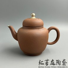 紅芳庭 老岩泥泡茶壺 門市現貨 居士壺 老岩泥茶壺 岩礦壺 日式泡茶壺 粗陶泡茶用具, 1個, 居士壺,下單已確認商品尺寸與注意事項, 紅色, 130ml