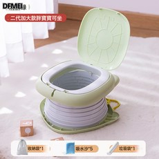 DFMEI 卡通兒童車載摺疊坐便器戶外露營應急神器加大款馬桶外出便攜, 清新綠:如圖