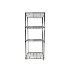 菁炭元素 45X60X165CM 四層鐵力士架 波浪層架 收納置物架 電器展示架, 1個, 無輪
