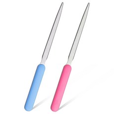 ZEYIYER 레터 오프너 2개 스테인리스 스틸 봉투 경량 오픈 메일 슬리터 사무실 가정 학교 용품용 231304 7607037206, Blue Pink