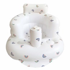 加厚寶寶學坐椅 嬰兒座椅 洗澡椅 寶寶餐椅 充氣沙發 學坐神器, 大款.彩虹