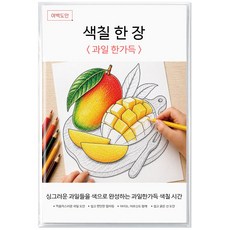 여백도안 색칠한장 컬러링북 아이 취미 색칠공부 어르신 힐링 색칠도안, 1개, 과일한가득