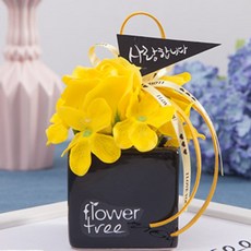 러브비누장미화분set 12cm 조화 인테리어, 옐로우, 3개