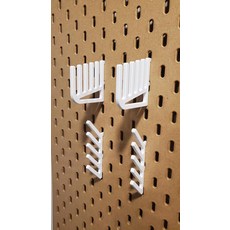 'Just Hanging' 눈금자 보관함 IKEA SKADIS 페그보드 눈금자 디스플레이 SKADIS 액세서리와 호환 가능 … (유광 화이트 수직 및 각도 세트 1개), 1x Vertical and Angle Set