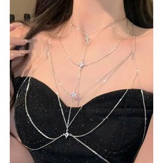 레몬트리307화려한 4층레이어 여성 바디체인 목걸이*기프트박스