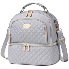 REXMONA 도시락 가방 - 남성 및 여성용 이중 칸 단열 런치 박스 - 직장 피크닉 해변용 조절 가능한 스트랩이 있는 누출 방지 런치 쿨러