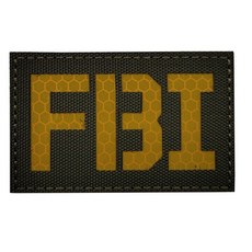 아웃도어랩 FBI 와펜 반사 패치 벨크로, 1개, WA362_FBI_옐로우IR