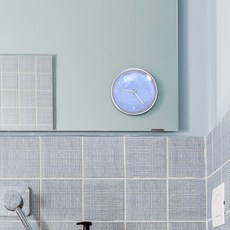 (GTF51709)타임체크 흡착식 방수 벽시계(화이트+스카이)