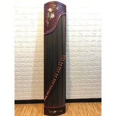 163CM 古箏 21弦古箏（1年保固） 正側面玉雕牡丹 紫檀色古箏 標準型古箏 一級梧桐實木面及背板 贈全配件, 1個, 全配件, 紫檀色