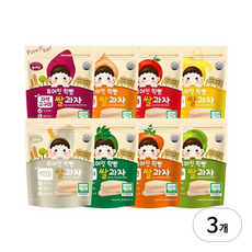 퓨어잇 떡뻥 쌀과자, 시금치, 당근, 사과, 바나나, 자색고구마, 양파, 양배추, 백미, 30g, 3세트