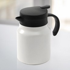 티웨어 이중진공 보온주전자(900ml) (화이트) 차포트, 1개