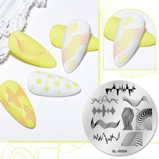 네일 템플릿 1PC 꽃 잎 라인 기하학 스탬핑 플레이트 추상 레이디 페이스 스탬프 인쇄 스텐실 아트 장식, 옵션08) Q49692, 1개