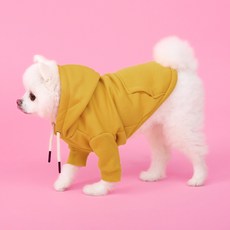 laping 寵物素色連帽衫, 黃色