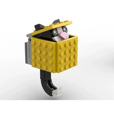 MOC 벽돌 키 체인 거치대 특이한 어린이 장난감 조립 모델 장식 DIY 걸이 링 건설 도시 빌딩 블록, 17 yellow black cat