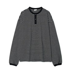 매장정품 PARTIMENTO 파르티멘토 헨리 넥 스트라이프 롱 슬리브 블랙 PY-25308 BK 887115