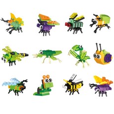 동물 조립블록 소형 블록 공룡 해양 세트 곤충 퍼즐 미니, A09, 1개