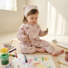 아이레빗 국내생산 아기 유아 미술가운 방수 전신 문센 촉감놀이 모래놀이, 체리