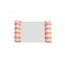 접이식 풍선 수영장 파티용 물놀이 해먹 에어 매트리스 PVC 스트라이프 물 위에 뜨는 매트 세트, 03 Orange