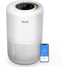 LEVOIT 가정용 대형 공간용 공기 청정기 조용한 세척 메인 클리너 필터 애완동물 냄새 연기 바이탈 먼지 있는 제거기 필터가 털 침실용 가능한 10 꽃가루용, LVH132, 화이트.