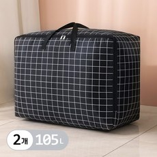 튼튼한 대형 이사가방 다용도 수납 보관 가방, 2개, 블랙