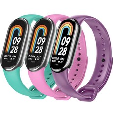 TFXXSJWY Mi Band 8 스트랩 밴드 9 소프트 실리콘 교체용 스포츠 손목 샤오미 미 시계 액세서리 여성용 남성용 3팩 260270, TFXXSJWY Mi Band 8 스트랩 밴드 9 소프