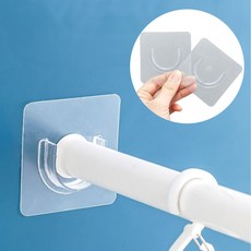 커튼 부속 브라켓 고정판 커튼봉 부착 스티커 세트