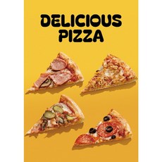 피자 감각있는 키치한 힙한 음식 사진 포토 액자 홈인테리어 방꾸미기 카페 포스터 A2 A3 A4 01, 02